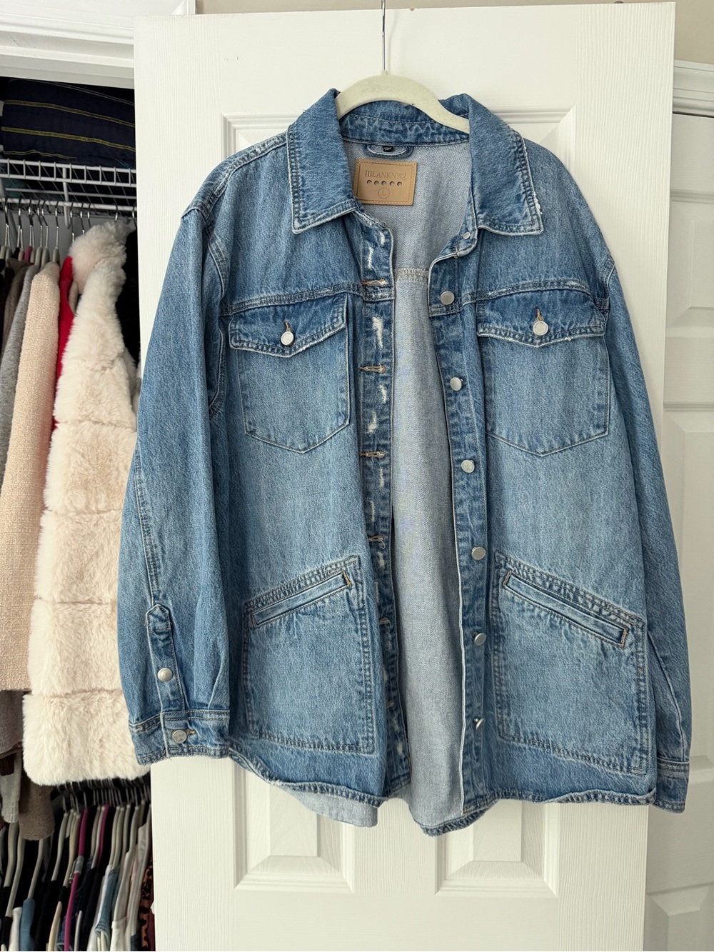 Blank NYC Light Wash Denim Jacket - Blue